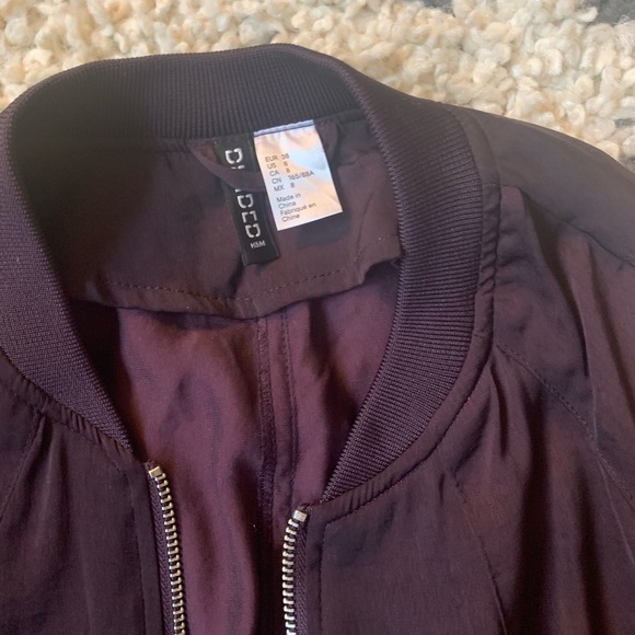 Deep Purple Silky Bomber Jacket - Picture 2 of 5